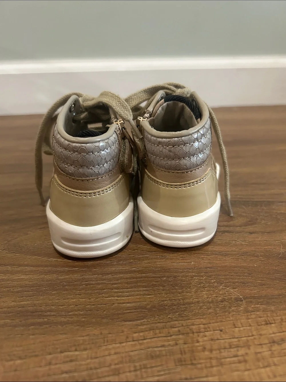 Gucci Kids Beige High-Top Logo Sneakers
